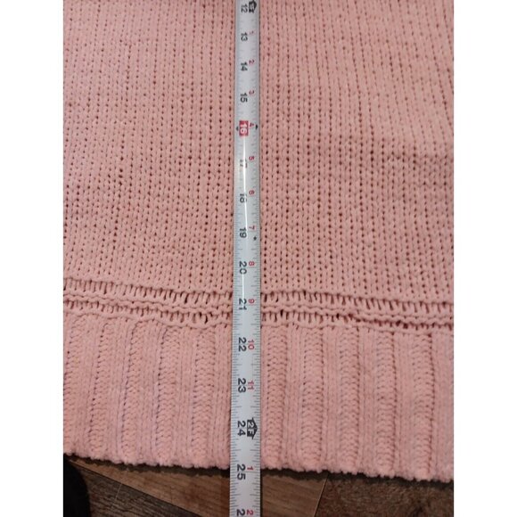 Aerie Womens Light Pink Chunky Knit Turtleneck Oversized Sweater, Soft, Size Med - Picture 10 of 11